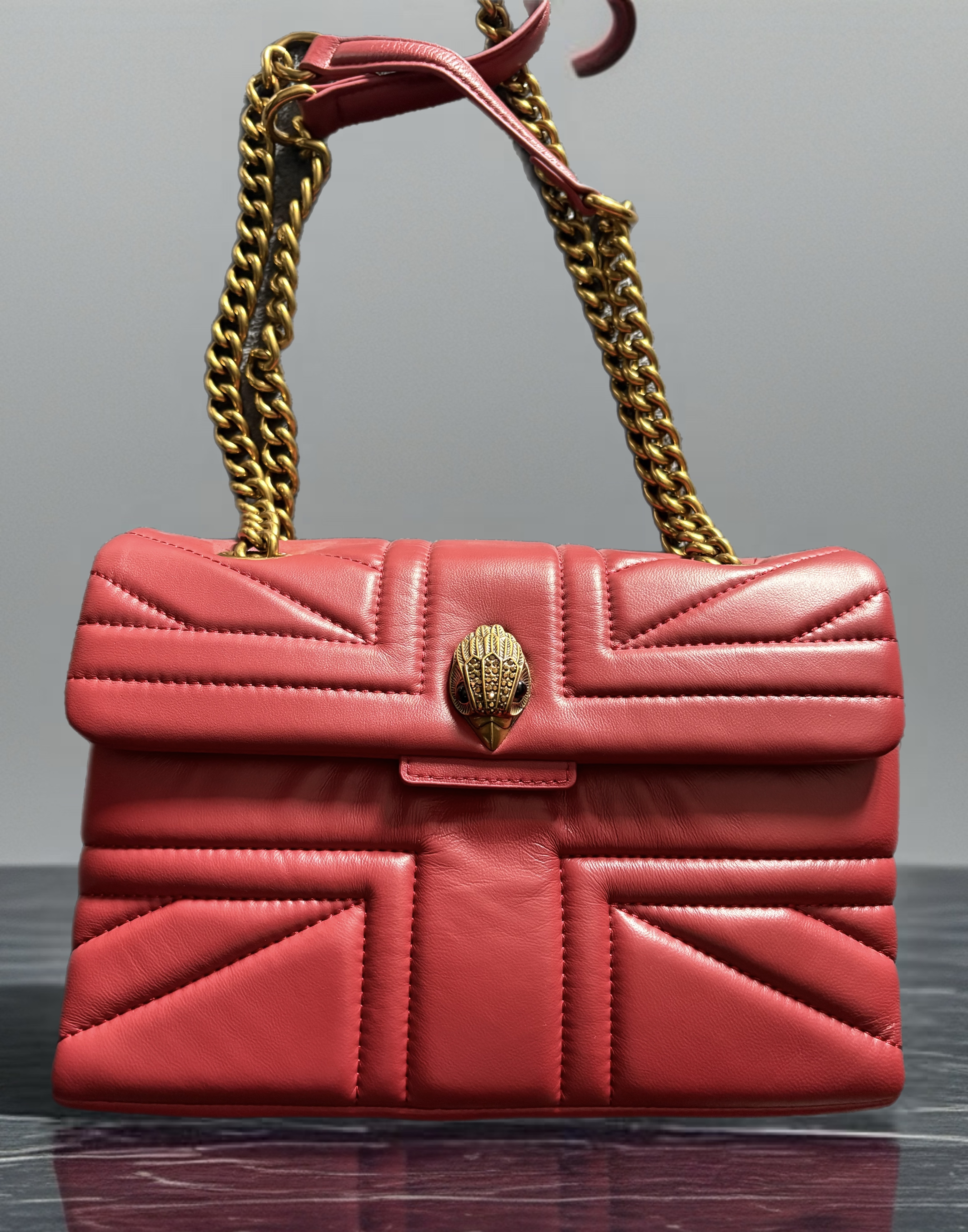Kurt Geiger London Leather Mini Kensington Red Bag
