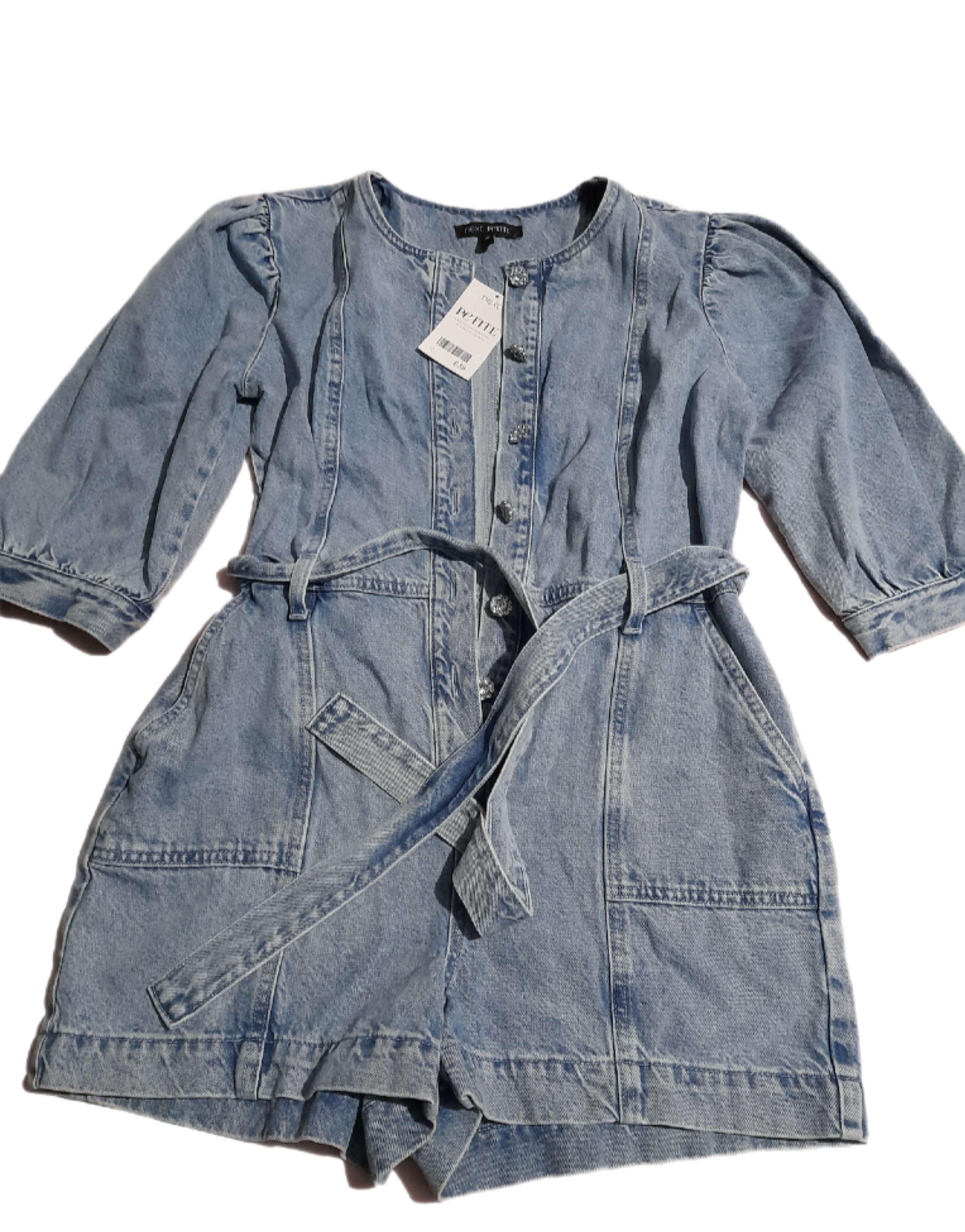 Denim Jumpsuit Short Sleeve Button Down Jean Jumpsuit Rompers